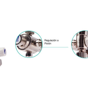REGULADOR A PISTÓN D35 CON FLOWMETER